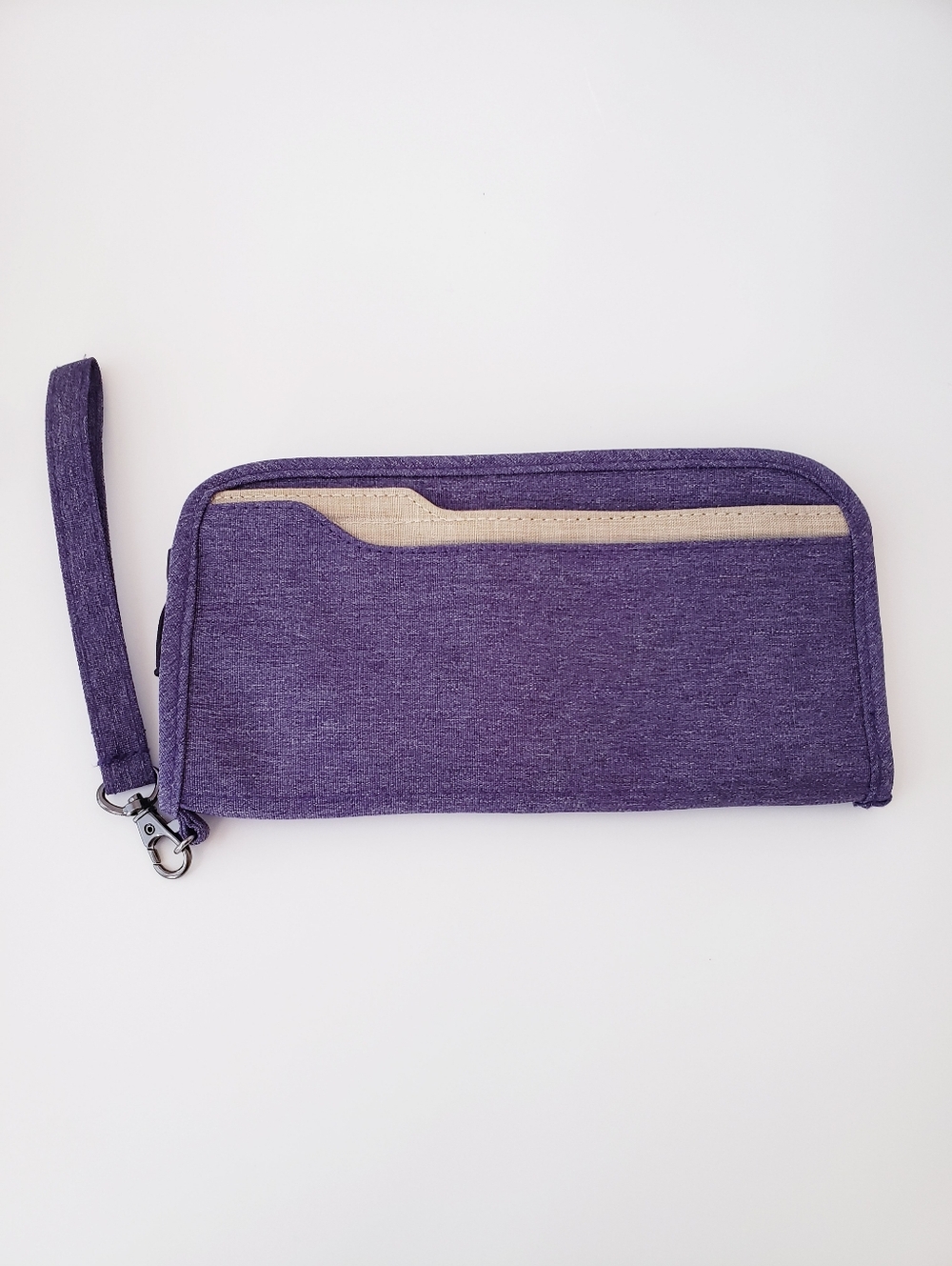 Zoppen Purple Lightweight Large Zip Wallet